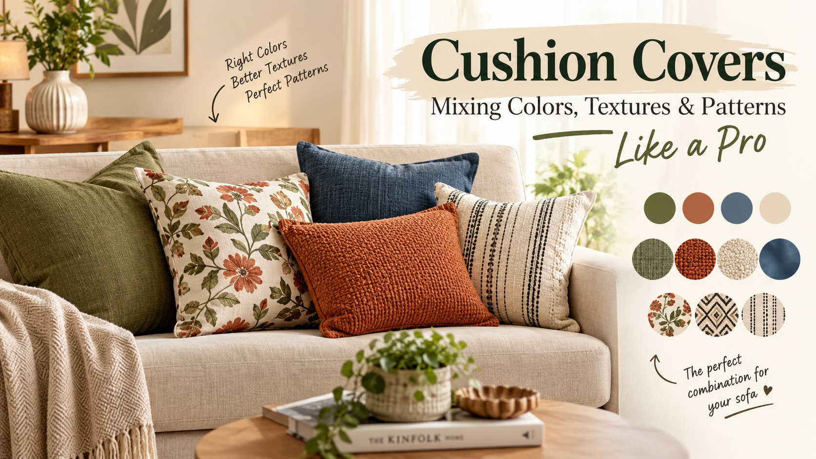 Cushion Covers : Mixing Colors, Textures & Patterns